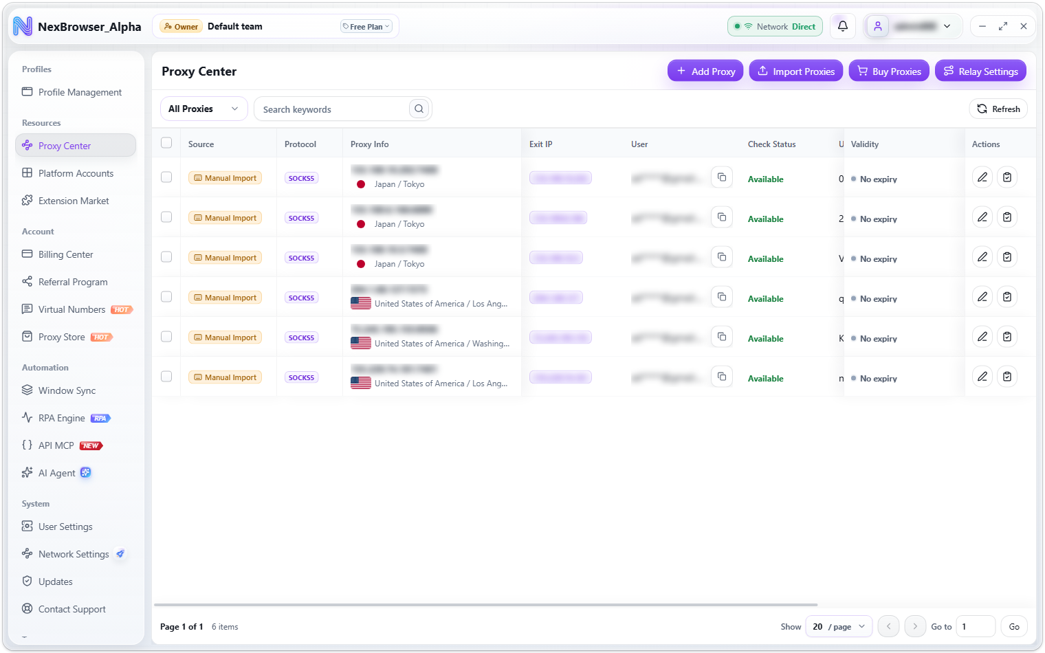 Proxy check status