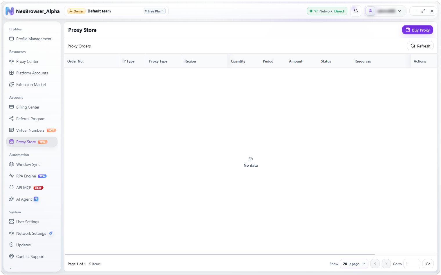 Proxy orders list